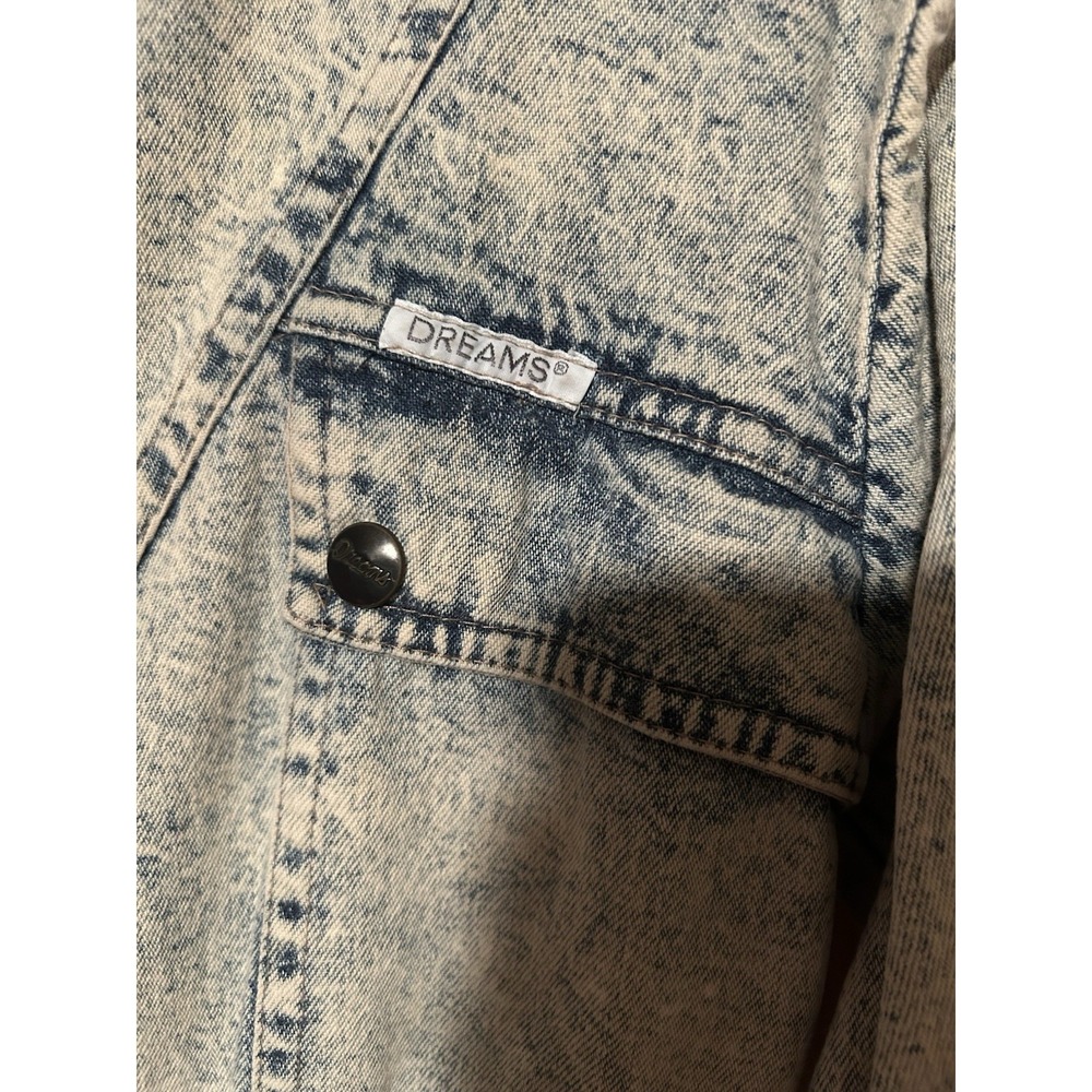 Vintage 80s Dreams Denim Jean Acid Wash Women's Boiler Jumpsuit Petite - Picture 3 of 12